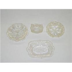 LOT (4) PCS. OF CLEAR SANDWICH LACY ITEMS - SALT,