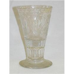 5 1/4" EARLY CUT GLASS PEDESTALED TUMBLER (PROBAB