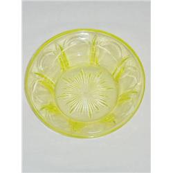 6 3/4" SANDWICH VASELINE BOWL - LOOP PATTERN, RIM