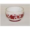 Image 1 : SANDWICH CASED GLASS FINGER BOWL - WHITE W/ RED V