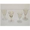 Image 1 : SET (4) 4 3/8" 18TH CENT. CLEAR ENGLISH WINE FLUT