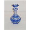 Image 1 : 5 1/2" SANDWICH COBALT CUT TO CLEAR COLOGNE W/ ST