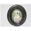 Image 1 : 3" MINIATURE WATERCOLOR - OVAL PORTRAIT OF A LADY