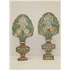 Image 1 : PR. OF PAINT DECORATED PIERCED TIN FLORAL GARNITU