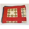 Image 1 : 19TH CENT. HAND STITCHED QUILT - IMPERFECTIONS; 