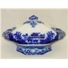 Image 1 : 13" FLOW BLUE COVERED VEGETABLE - SCINDE PATTERN 