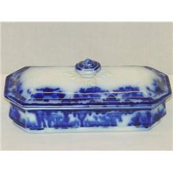 7 3/4" FLOW BLUE RAZOR BOX - SCINDE PATTERN BY AL