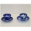 Image 1 : (2) FLOW BLUE HANDLESS CUPS and SAUCERS - OREGON 