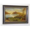 Image 1 : OIL ON CANVAS OF HARBOR VIEW W/ SHIPS, FRAMED (15