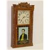 Image 1 : RILEY WHITING CARVED SHELF CLOCK W/ REVERSE PAINT