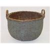 Image 1 : 21" GREEN PAINTED DOUBLE HANDLED ORCHARD BASKET -