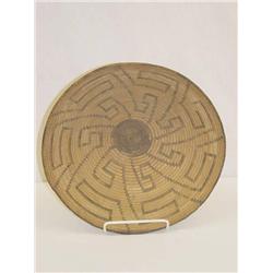 13 1/2" APACHE INDIAN COILED BASKET W/ GEOMETRIC 