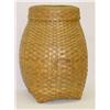 Image 1 : EARLY 28" WOVEN SPLINT FEATHER BASKET W/ LID and 