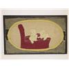 Image 1 : HOOKED RUG OF 2 DOGS ON A CHAIR MOUNTED ON A STRE