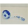 Image 1 : 7" FLOW BLUE SAUCE LADLE - CARLTON PATTERN; 