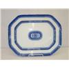 Image 1 : 20" FLOW BLUE PLATTER - PEKIN PATTERN - CHIP REPA