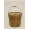 Image 1 : EARLY WOODEN METAL BOUND BUCKET W/ BAIL HANDLE IN