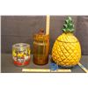 Image 3 : (3) Cookie Jars - Ceramic Pine Apple, Glass