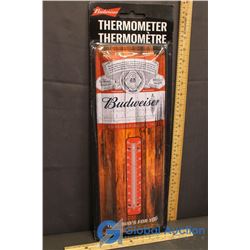 Tin Budwizer Thermometer (17"X6")