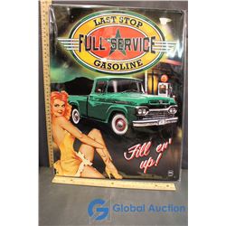 Tin Full Service 1958 Ford Pick Up Sign (17 X13 )