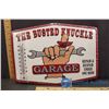 Image 1 : Tin Busted Knuckle Garage Thermometer (14"X12")