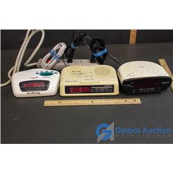 Power Bar, & (3) Clock Radios (Working)