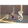 Image 3 : (3) Glass Paper Weights - Dog, Rabbit, Elephant
