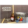 Image 1 : Beers Keyholder, Molson Canadian Jar, and Carona Pail
