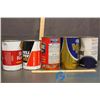 Image 2 : 2 Shell 1 Litre Tins, Prestone Anti-Freeze 1 Quart, HP7 Motor Oil 1 Quart, Texaco Havoline 1 Quart -
