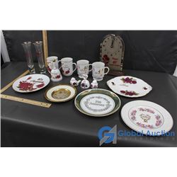 35th, 38th, and 40th Anniversary Dishware and Clock - Working