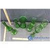 Image 2 : (9) Green Glass Vases
