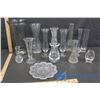 Image 1 : Glass Vases (13) and Glass Plate