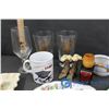 Image 4 : Misc. Dishes, Glass Cups, 6 Plates, etc.