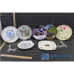 Decorative Plates (7) w/Stands (9)