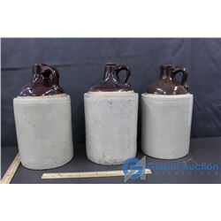 (3) Crock Jugs