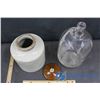 Image 2 : Crock w/Lid and Glass Jug