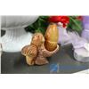 Image 7 : Vintage Wooden Bird Clacker, Squirrel Salt and Pepper, Wheat Vase, etc.