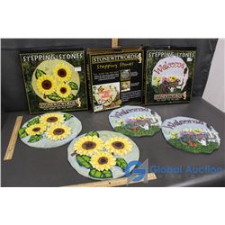 (4) Stepping Stones - Sunflowers and Welcome