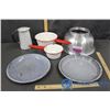 Image 1 : Enamelware - 2 Plates, 2 Pots, etc.