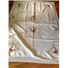 Image 1 : Silk Ribbon Embroidery Tablecloth w/Crochet Trim