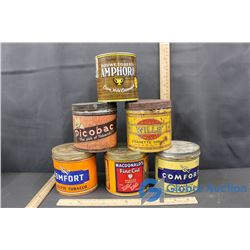 (6) Tobacco Tins - Amphora, Picobac, Comfort, Wills', Macdonald's, etc.