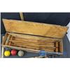 Image 2 : Wooden Crocket Set w/Wooden Box