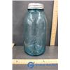 Image 3 : Crown Jar of Buttons and Blue Ball Jar w/Lids
