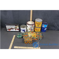 Tins - Tobacco, Tootsie Roll, Pot of Gold, Oil, Shortbread, etc.