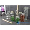 Image 3 : (12) Mason Jars and Other Jars - Clear, Pink, Green