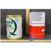 Image 4 : IH Engine 1 Quart Oil Tin, Quaker State 1 Litre Oil Container - Full
