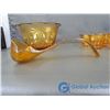 Image 10 : Vintage Coloured Glass Punch Bowl & (12) Cups Set