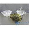 Image 1 : Assortment of Large Glassware: (2) Bowls & Basket