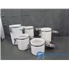 Image 3 : Assortment of Kitchen Top (5) Cannisters (Different Sized)