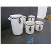 Image 5 : Assortment of Kitchen Top (5) Cannisters (Different Sized)